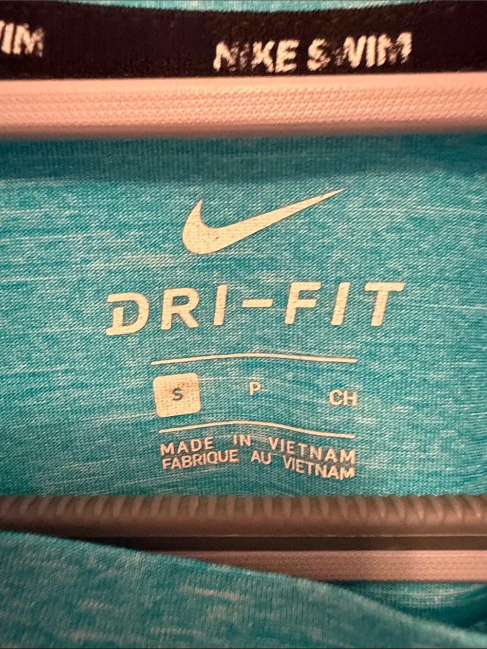 Nike swim Short Sleeve Dri-FIT Heather Teal Athletic Tee - Picture 2 of 6